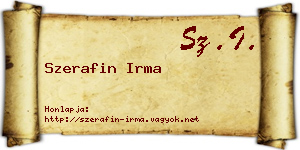 Szerafin Irma névjegykártya